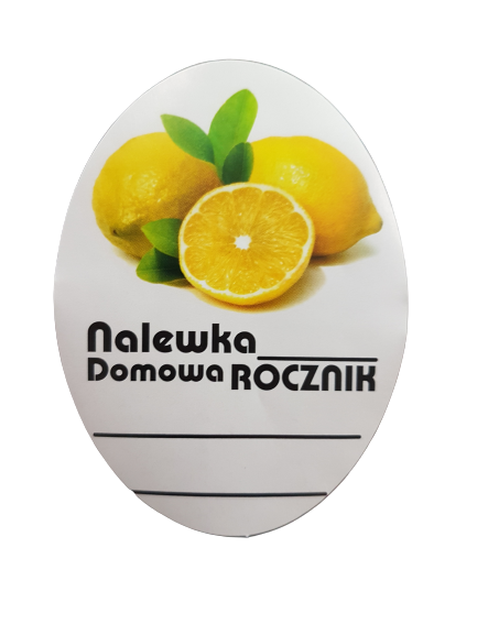 Etykieta owalna CYTRYNA na domową nalewkę