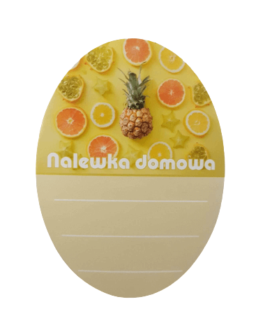 Etykieta owalna Egzotyczny ANANAS na butelkę