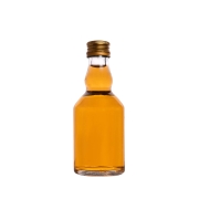 Butelka Elixir 50 ml – mała butelka z bursztynowym płynem na białym tle