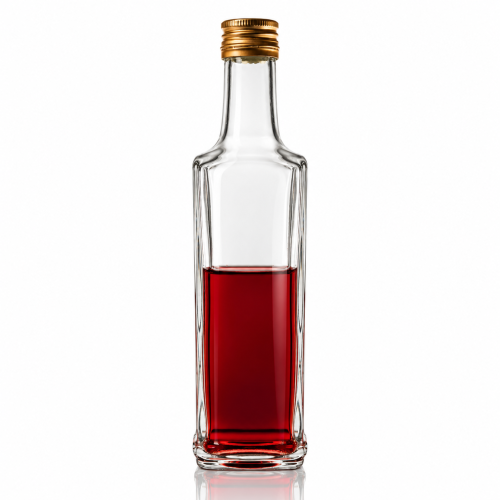 Elegancka butelka z rubinowym likierem.png