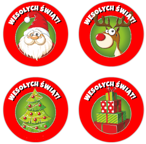 Etykieta Świąteczna MIX 4 cm