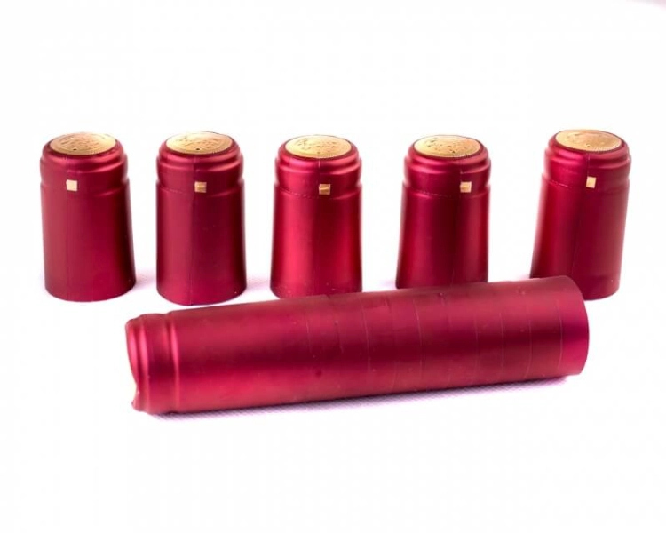 Kapturki termokurczliwe wiśniowe 31 mm