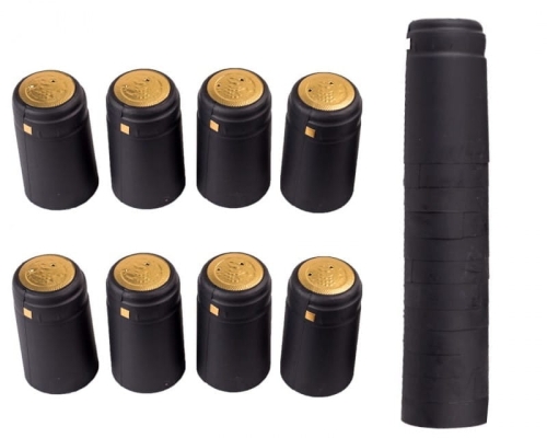 Kapturki termokurczliwe czarne na butelki 31 mm