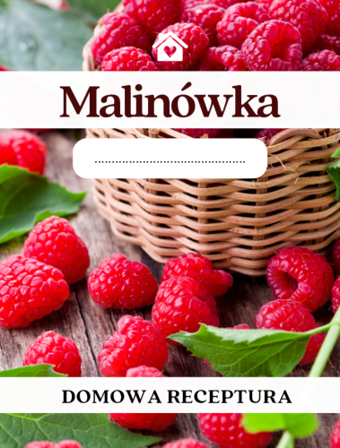 Etykieta Malinówka 6x8 cm na nalewkę malinową