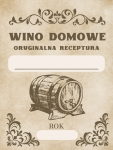 Etykieta samoprzylepna "Wino domowe old" 6x8 cm 