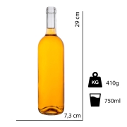 Butelka Bordeaux 750 ml bezbarwna na wino – zdjęcie 2