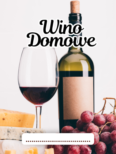 Etykieta Wino domowe 6x8 cm na butelki z winem