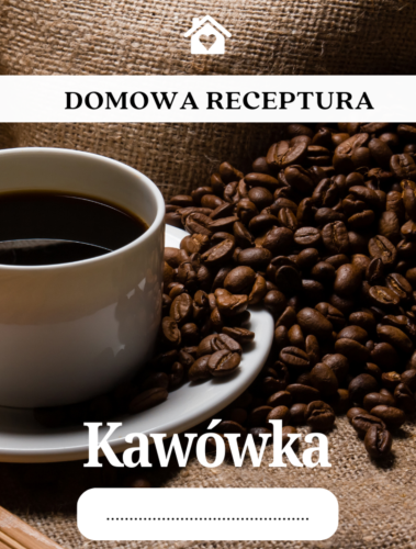 Etykieta Kawówka 6x8 cm na nalewkę kawową